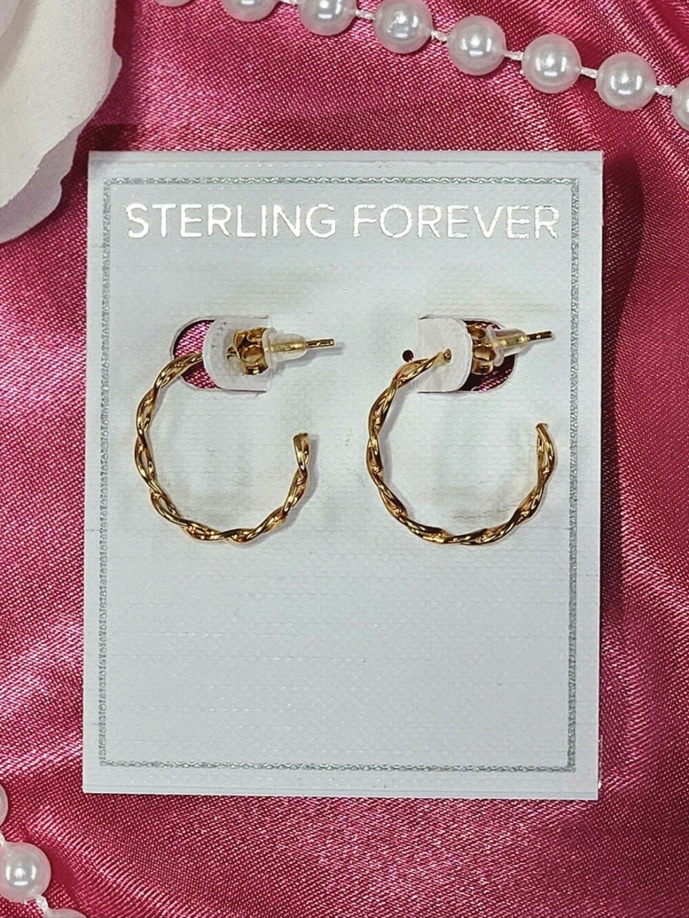 Sterling Forever Open Rope Hoop Earrings Gold Tone Boho Classic Minimalist Gifts